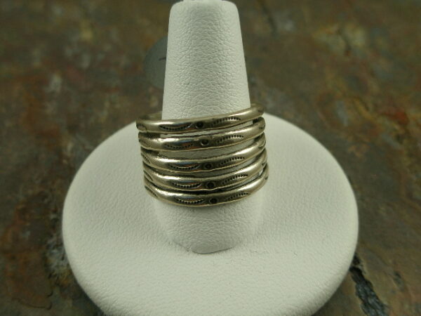 5 Rings Native American Handcrafted Sterling Ring-0