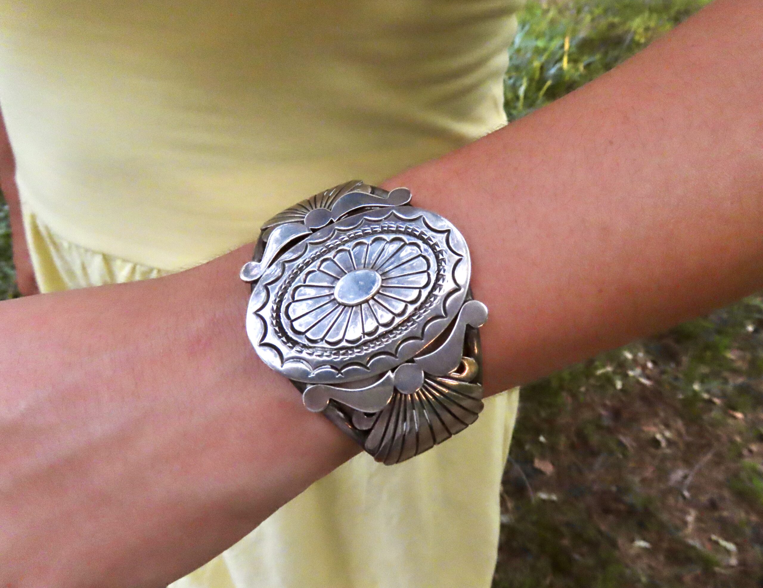 Native American Sterling Cuff Bracelet/Prairie Girl