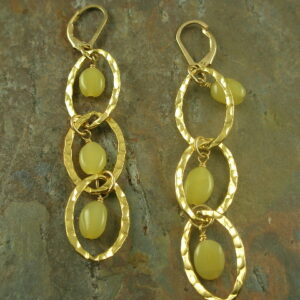 Sweet Pea Handcrafted Unusual Golden Long Earrings-0