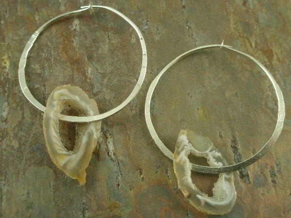 Holy Geode! Handmade Unique Hoop Earrings-0