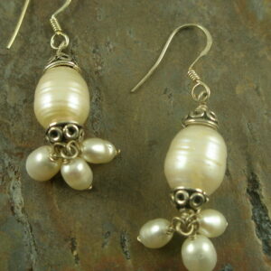 Purity Fresh Water Pearl Cluster Earrings-0