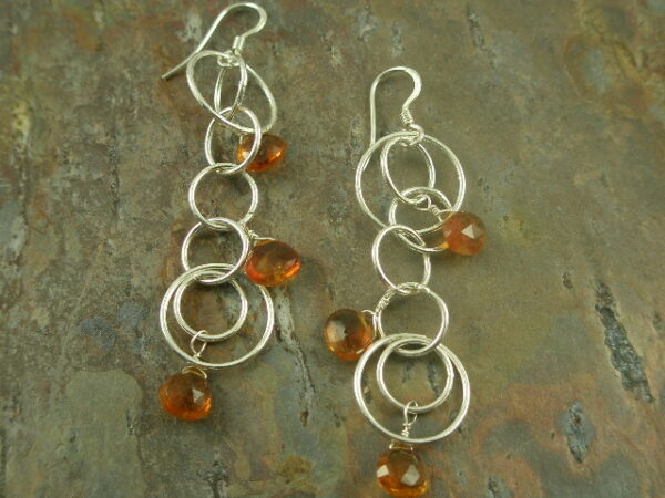Dripping with Honey Sterling and Stone Long Earrings-0