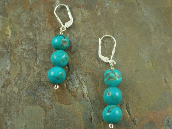 Native Color Natural Turquoise Sterling earring -0