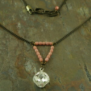 Emma Glass Bead/Crystal Vintage Necklace-0
