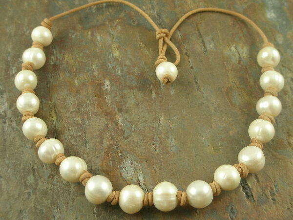 Leather Love Handmade Pearl Necklace-0
