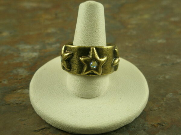 Ringo Handcrafted Brass/Crystal Fashion Ring-0