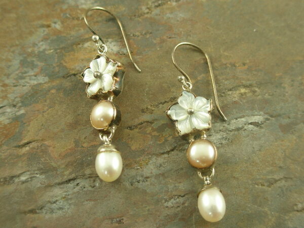 Three in One Handcrafted Pearl Earrings-0