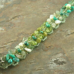 Ombre Greens Handcrafted Beaded Bracelet-0