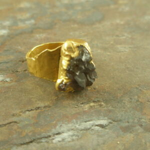 In The Rough Drusy Golden Fashion Ring-0