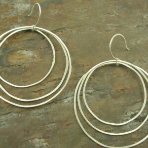 Triple Hoop Handcrafted Sterling Earrings-0