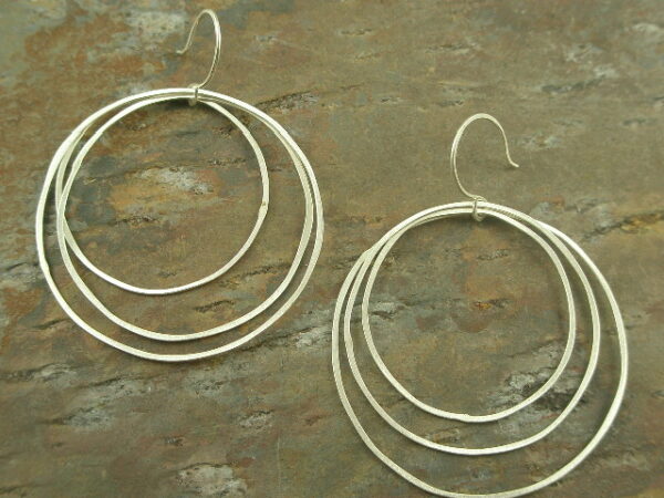Triple Hoop Handcrafted Sterling Earrings-0