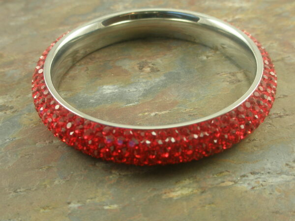 Red Lips Swarovski Crystal Bangle Bracelet-0