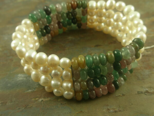The Unexpected Pearl And Semi Precious Stretch Bracelet-0