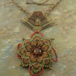 Double Budded Handcrafted Macrame Necklace-0