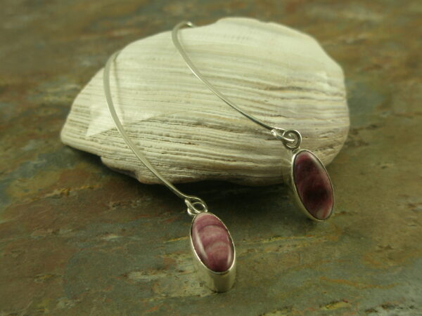 Handcrafted Sterling and Stone Long EarringsSugilite-0