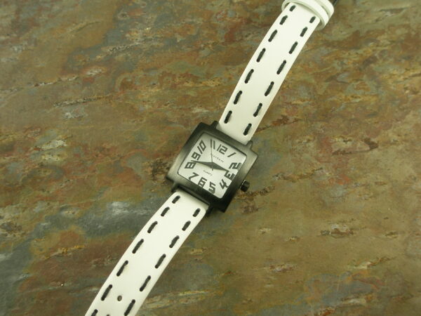 Top Stitched Leather Band WatchSquared Away-0