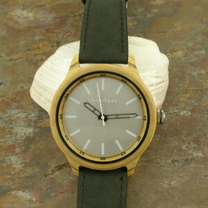 Leather Watch With Resin FaceWoody-0