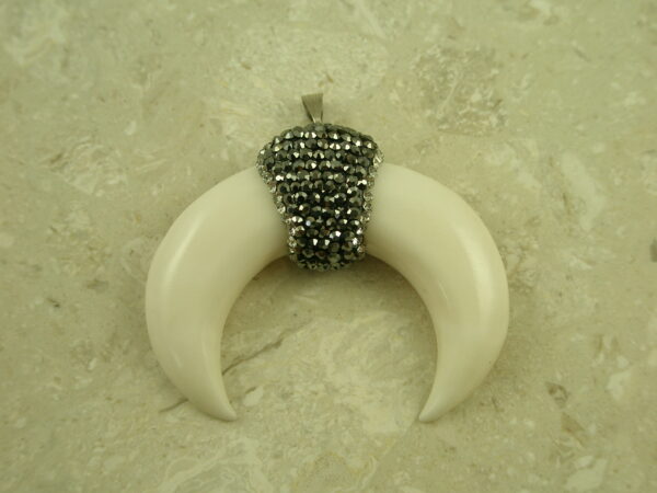 Unique Natural Horn And Crystal PendantMoo-0