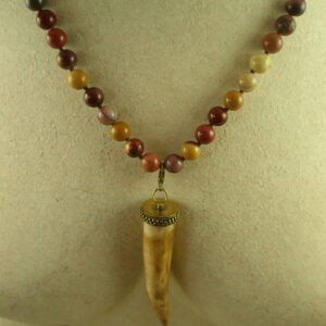 Natural Jasper And Horn Long NecklaceSo Fall-0