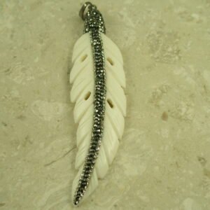 Bone And Crystal Feather PendantLittle Chief-0