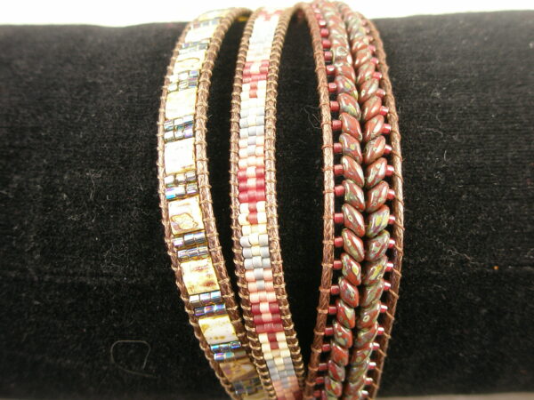 Handcrafted Unique Three Strand Beaded BraceletBraided-0