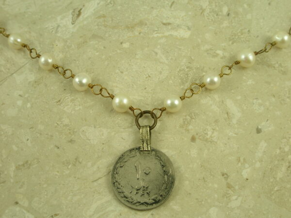 Pearl Medallion Pendant Long NecklaceBoHo-0