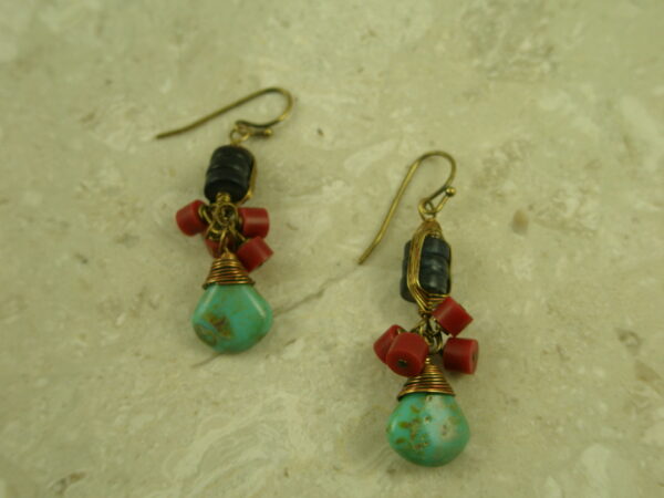 Artsy Handcrafted Turquoise EarringsLovely Mix-0