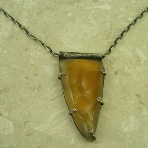 One Of A Kind Oxidized Sterling/Stone NecklaceArrowhead-0