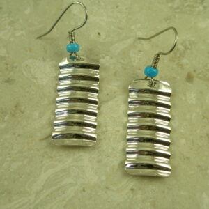 Contemporary Native American Crafted Sterling Silver EarringsStairstep-0