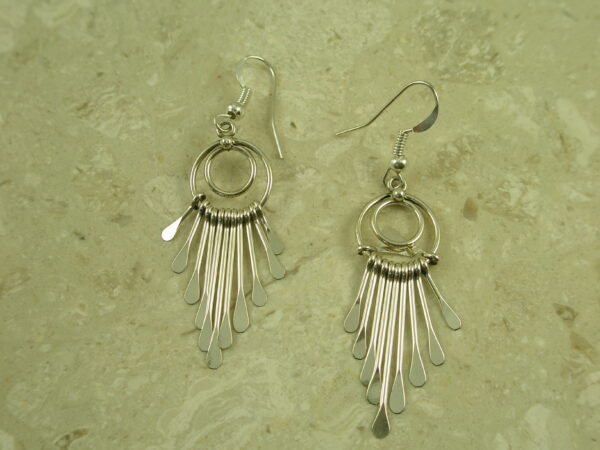 Native American Sterling Silver Dangle EarringsLittle Drop-0