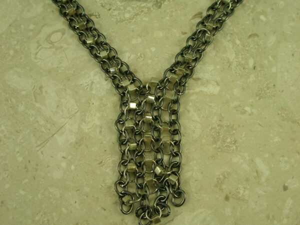 Stainless Steel Gunmetal Chain NecklaceSilver Neck-0