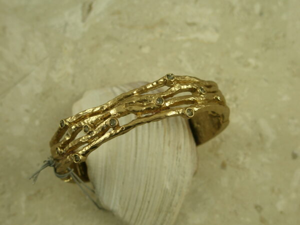 Gold Plated Swarovski Crystal Magnetic Bangle BraceletTwigs-0