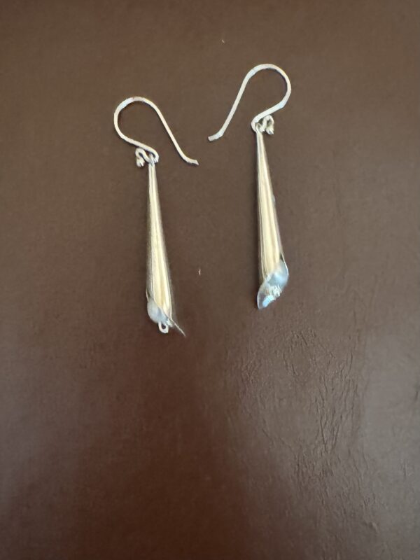 Sterling Pearl Cylinder Earrings/Peek!