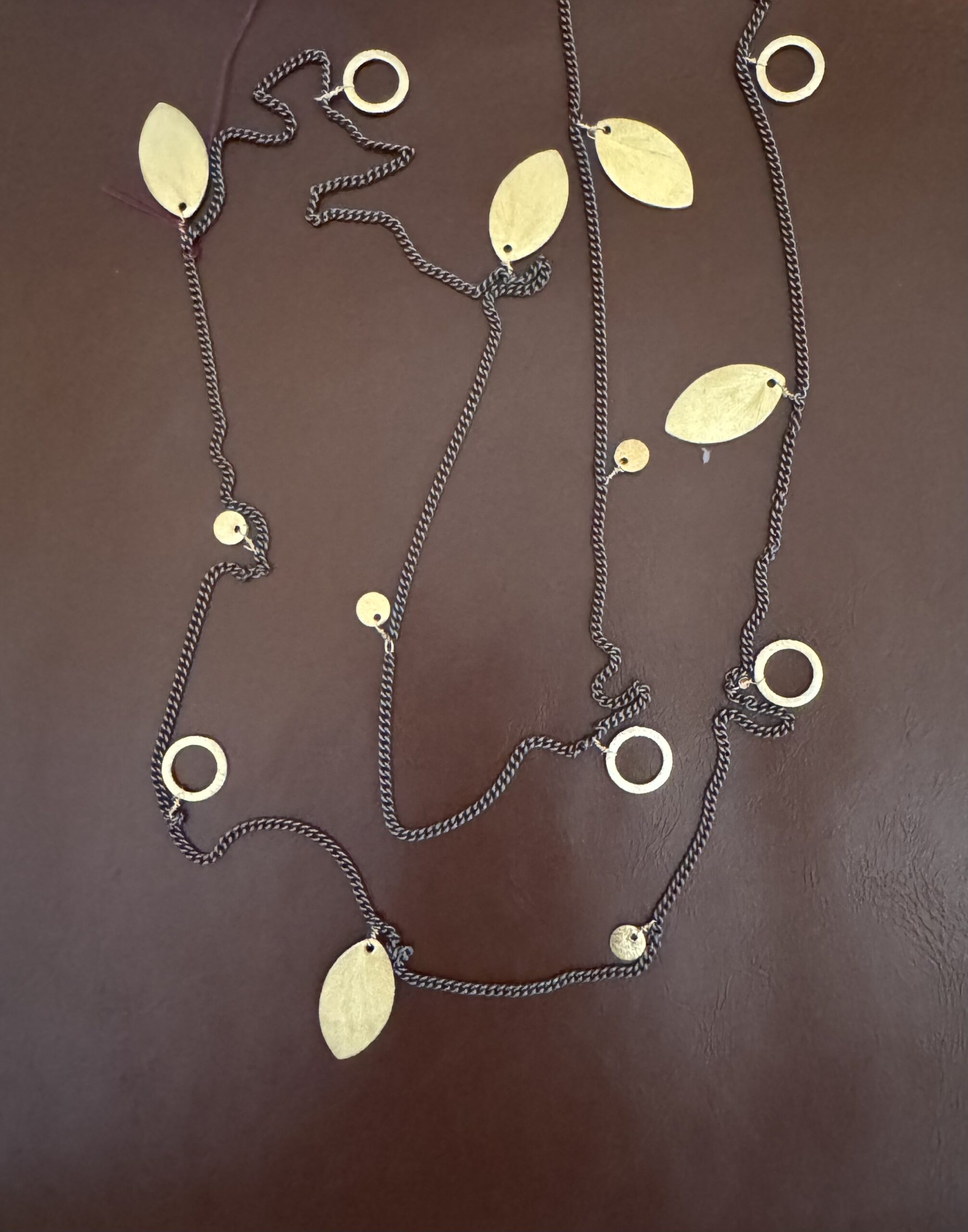 40" Two Tone Chain Necklace/Gold Matte