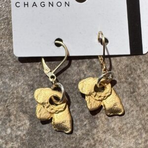 Gold Plated Pewter Abstract Earring/Lil' Nugget