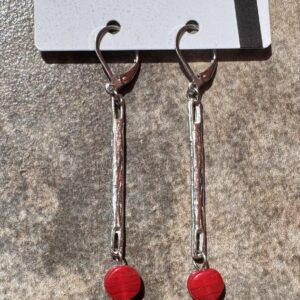 Pewter/Resin Dangle Earring/Cherry On Top?