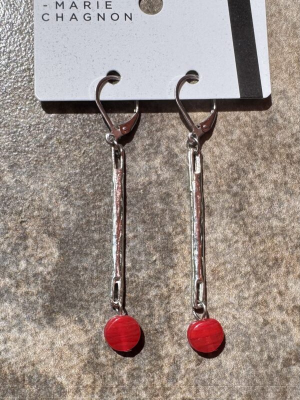 Pewter/Resin Dangle Earring/Cherry On Top?