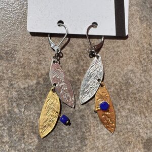Two Toned Handcrafted Dangle Earrings/Leaves It To Me
