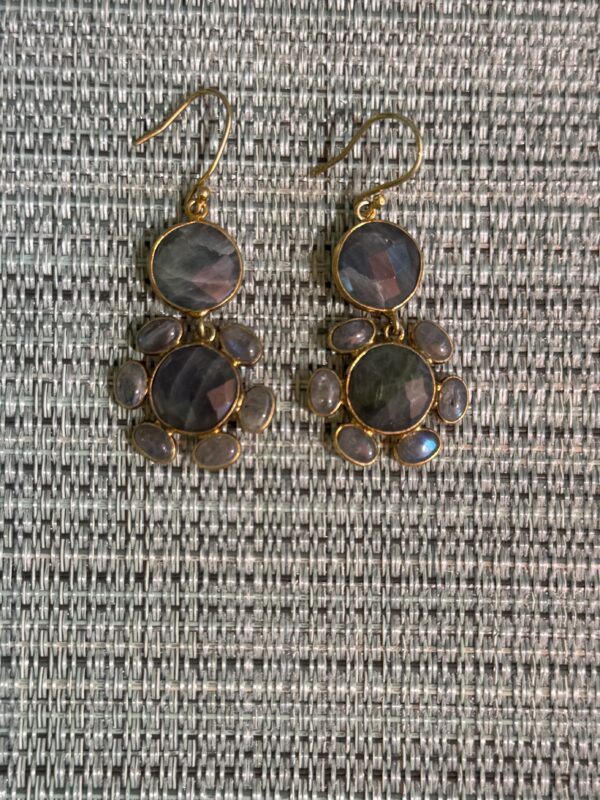 Labradorite Golden Earrings/Flower