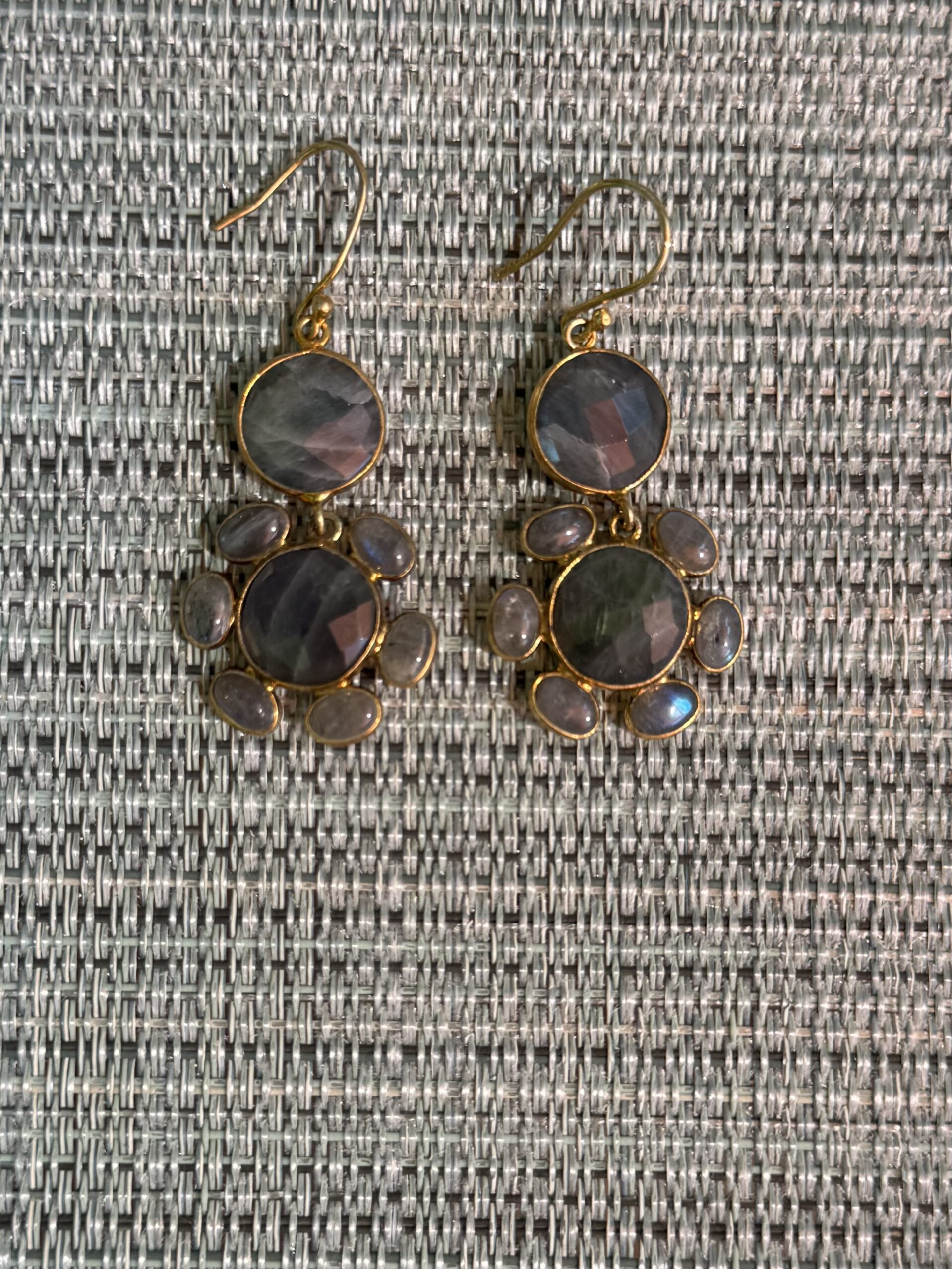 Labradorite Golden Earrings/Flower