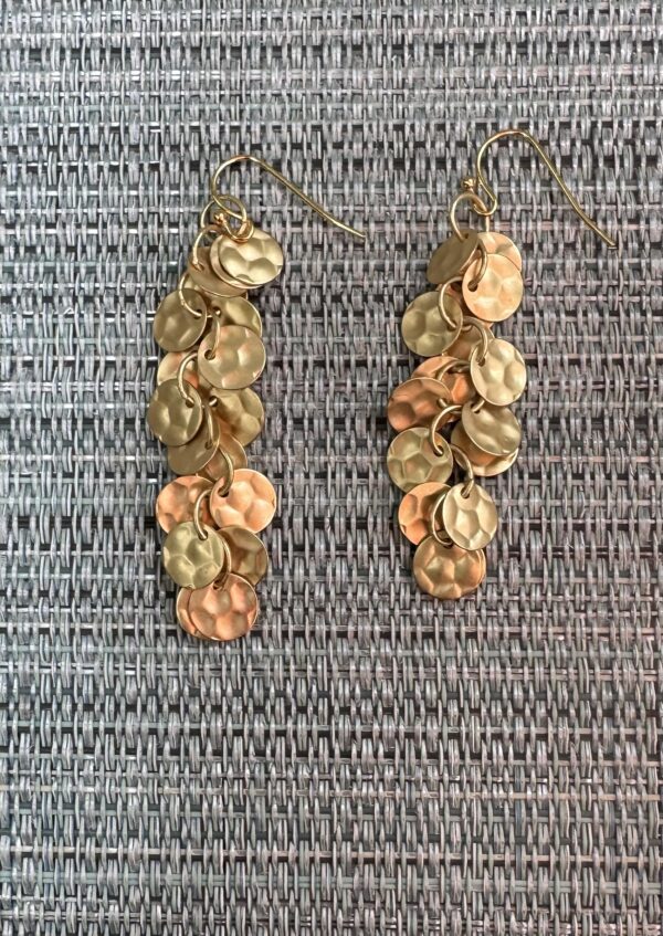 Golden Disc Dangle Earrings/Shimmy