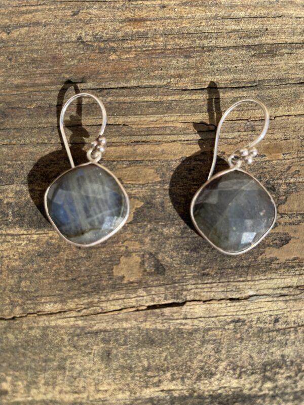 Sterling Silver Labradorite Earrings/Both Sides