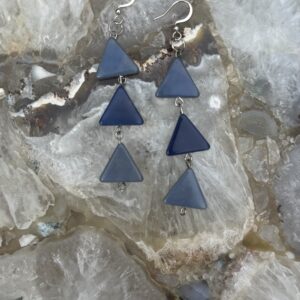 Taguna Nut Dangle Earrings/Blue Tower