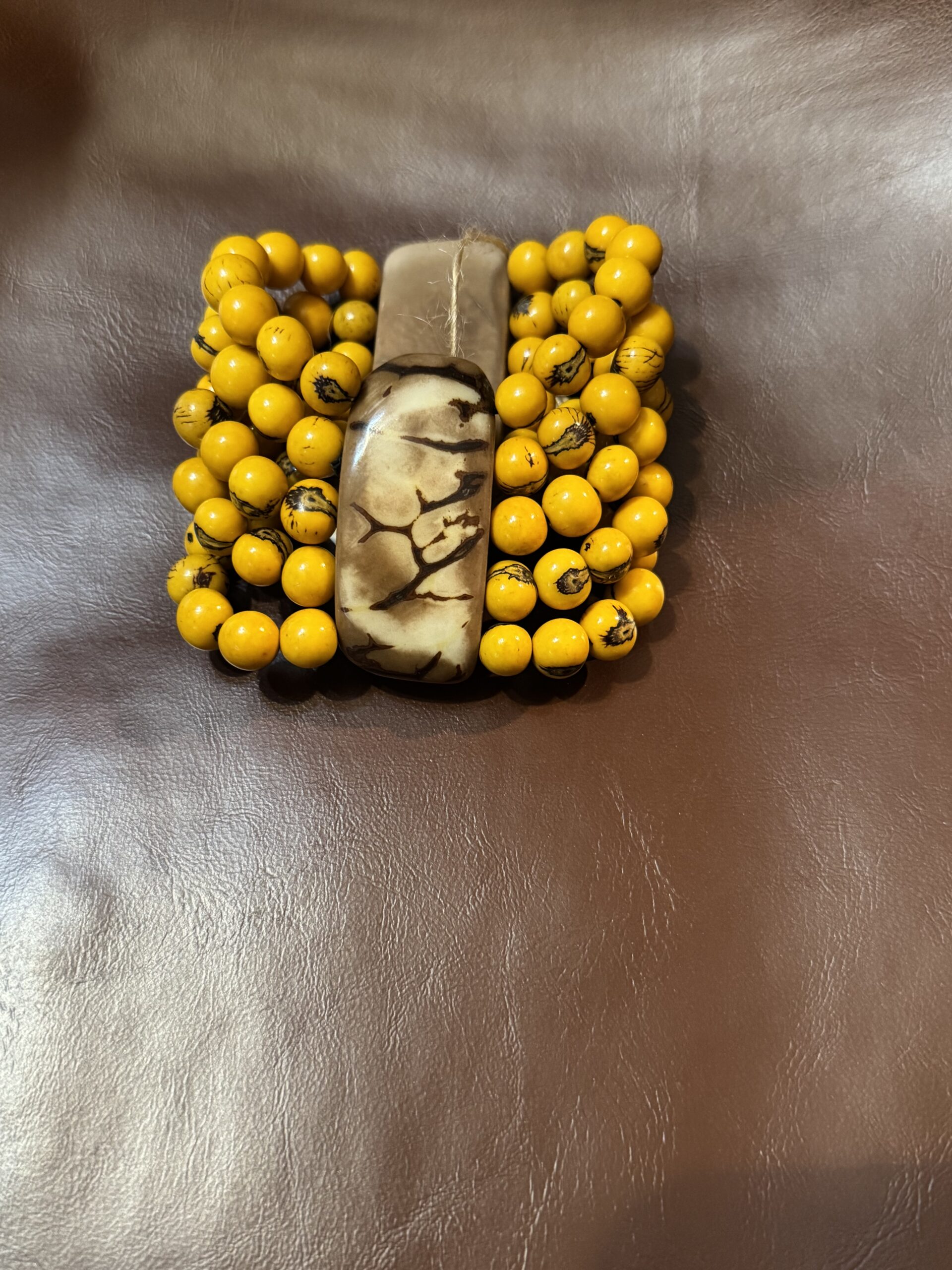 Organic Taguna Nut Stretch Bracelet/Gone Bananas