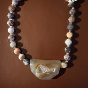 Agate/Druzy Statement Necklace/