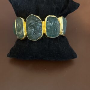 Chunky Raw Stone Cuff Bracelet/Green In The Rough (Copy)