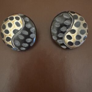 Carved Buffalo Horn/Wood Clip Earring/It's A Snap