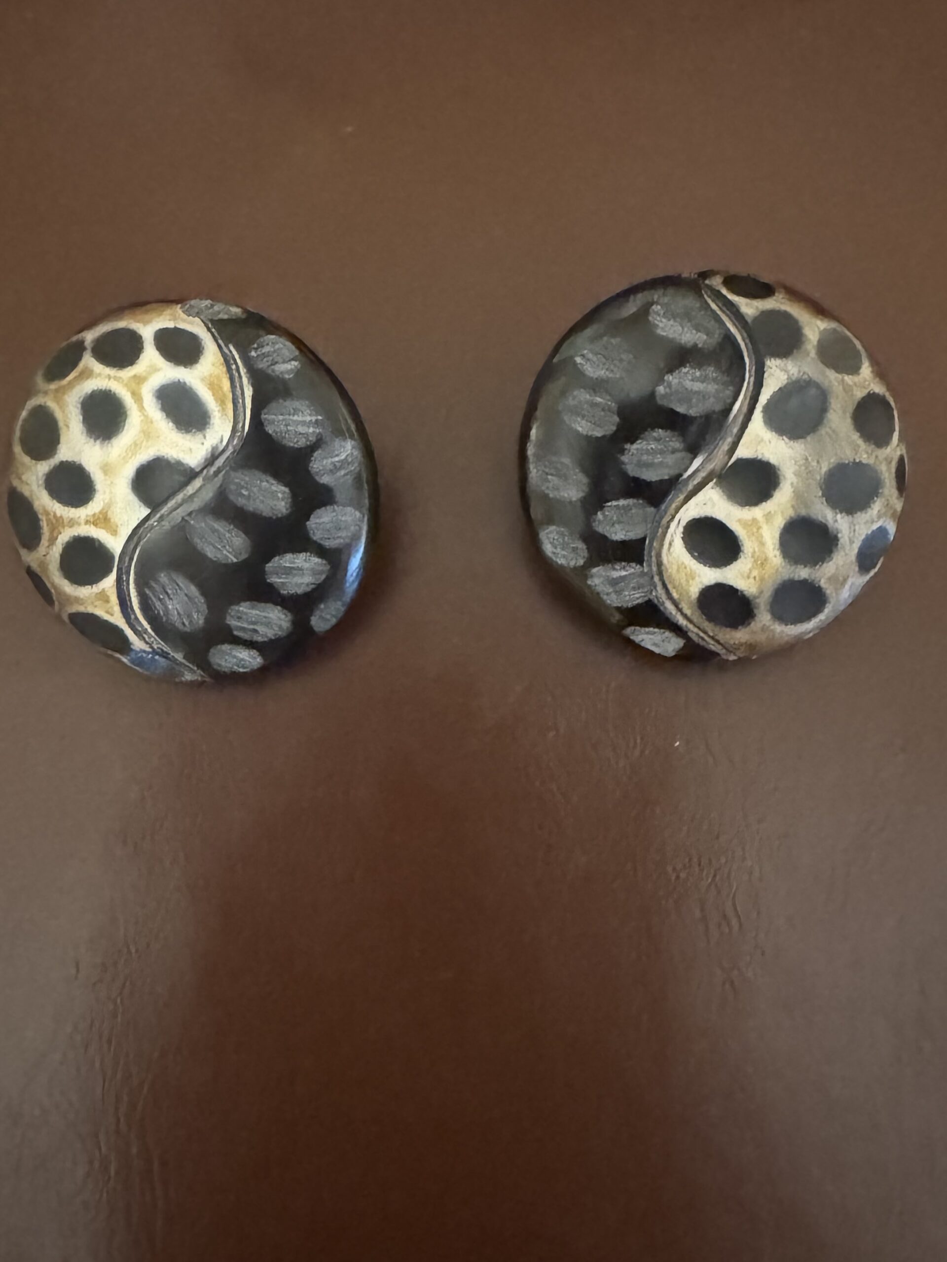 Carved Buffalo Horn/Wood Clip Earring/It's A Snap