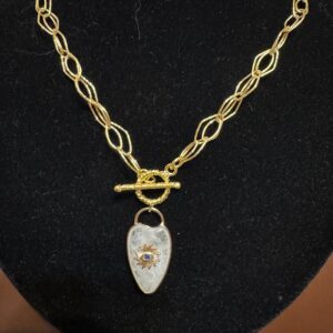 White Agate Pendant Necklace/Put A Toggle On It