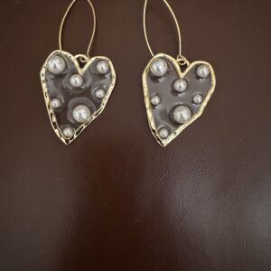 One Of A Kind Resin/Pearl Earring/I Love You